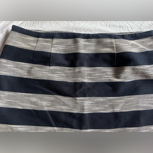 Ann Taylor LOFT Striped Navy Blue and Gray Women's Skirt Size 14 - Picture 10 of 12